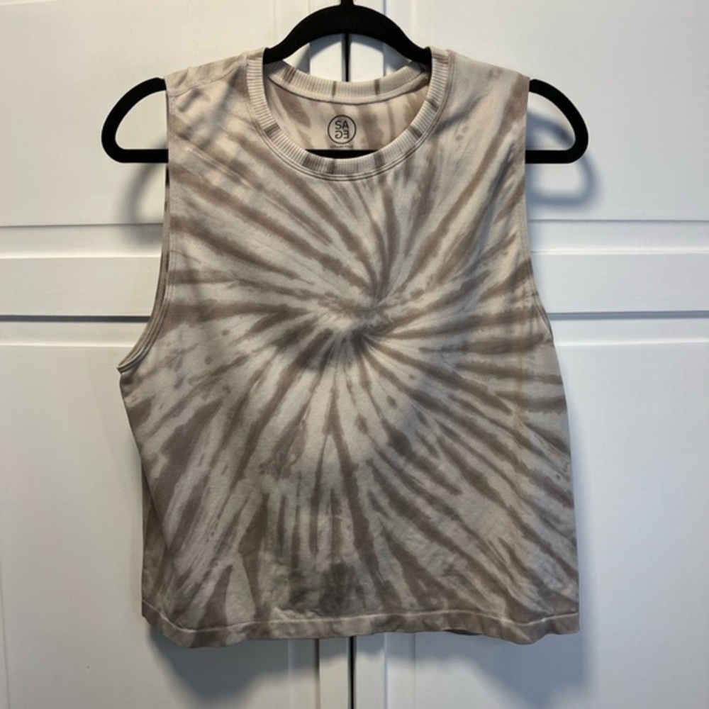 Sage Activewear Women’s Seamless Tank Top With Tie-Dye Print Size Medium